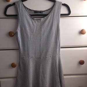 Brandy Melville Navy Striped Backless Skater Dress